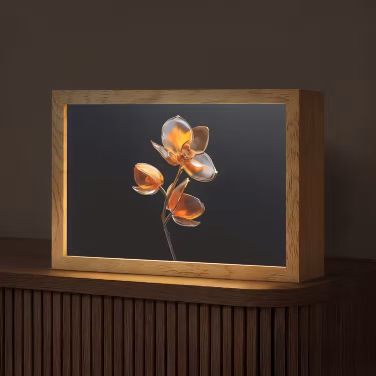 Tafellamp - Bloem - Orchidee - Oranje — 1