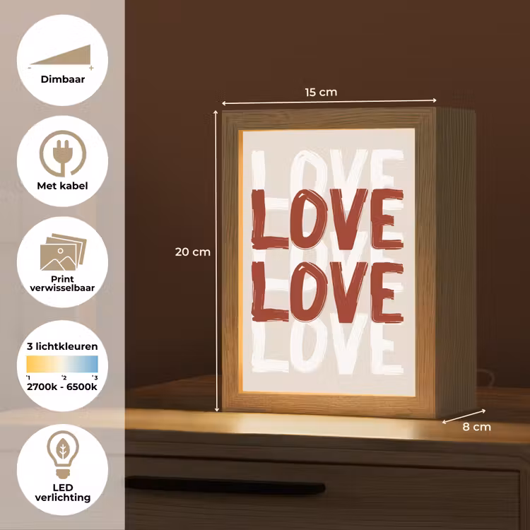 Tafellamp - Love - Rood - Tekst — 7