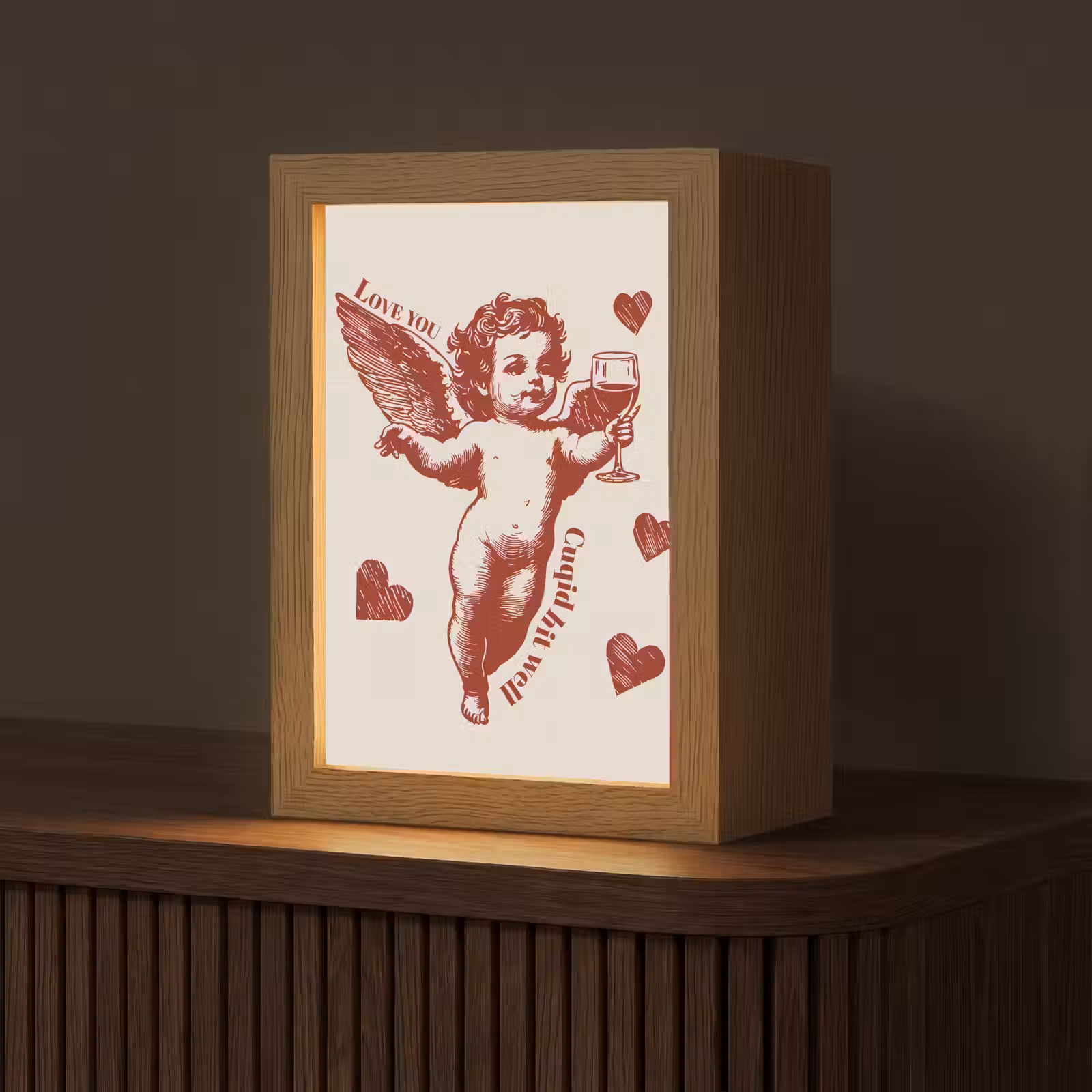 Tafellamp - Cupido - Hartjes - Rood - Klassiek — 1