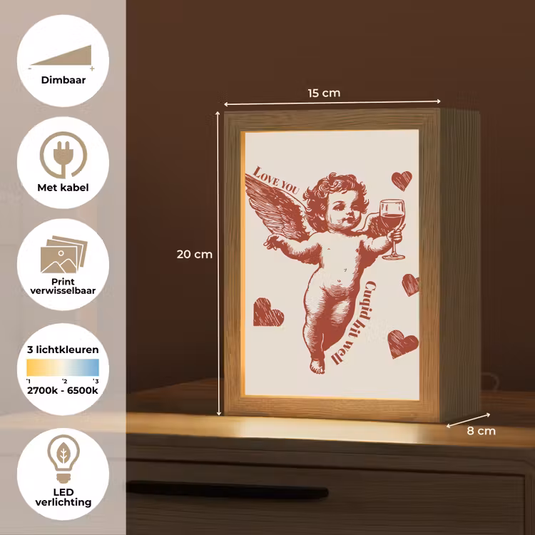 Tafellamp - Cupido - Hartjes - Rood - Klassiek — 7