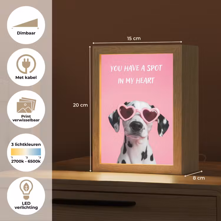 Tafellamp - Hartjes - Hond - Valentijn - Roze — 7