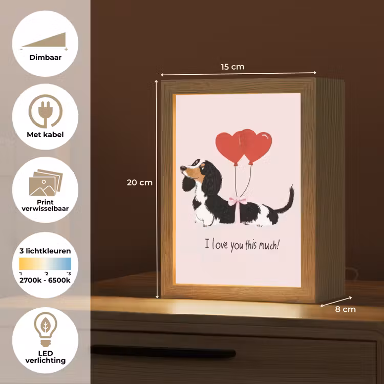 Tafellamp - Hond - Teckel - Valentijn - Love — 7