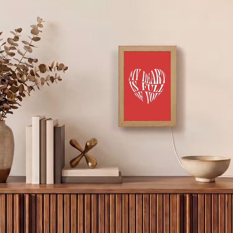 Tafellamp - Rood - Hart- Tekst - Valentijn — 4