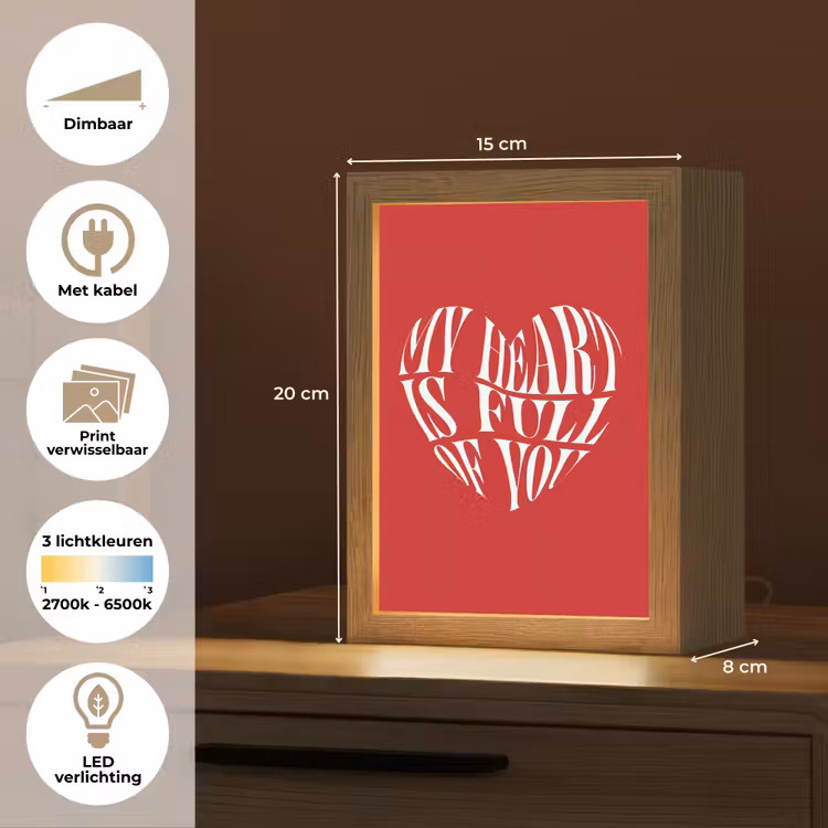 Tafellamp - Rood - Hart- Tekst - Valentijn — 7