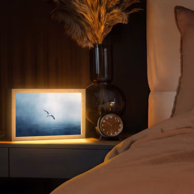 Tafellamp - Meeuw - Wit - Zee - Mistig — 2