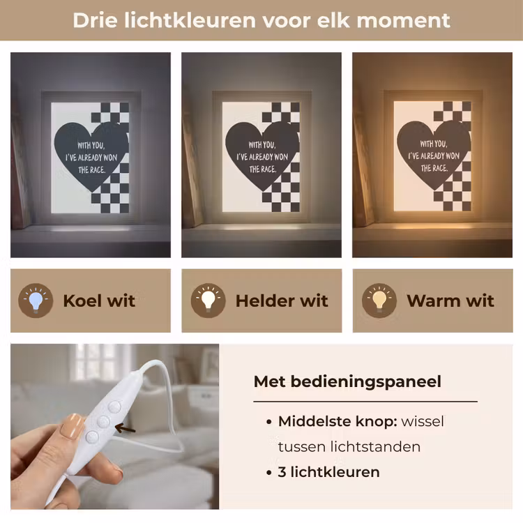 Tafellamp - Liefde - Beige - Race — 6