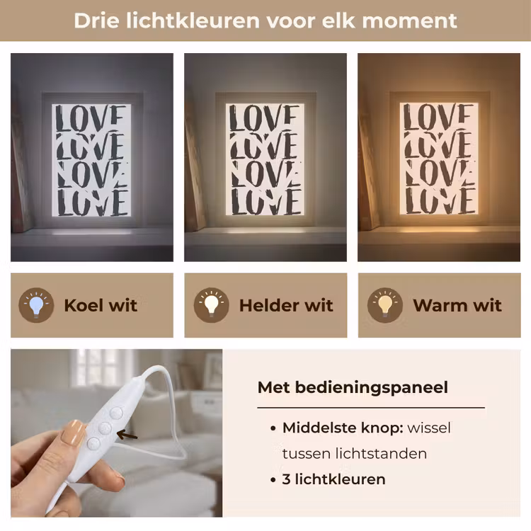 Tafellamp - Love - Hart - Beige — 6