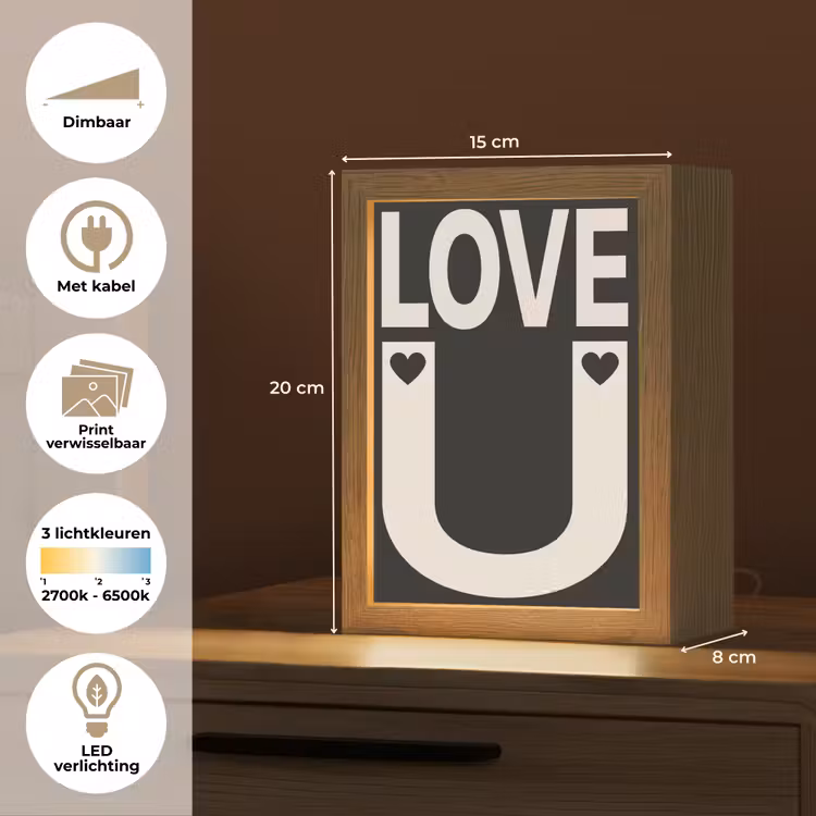 Tafellamp - Love - Zwart - Minimalistisch — 7