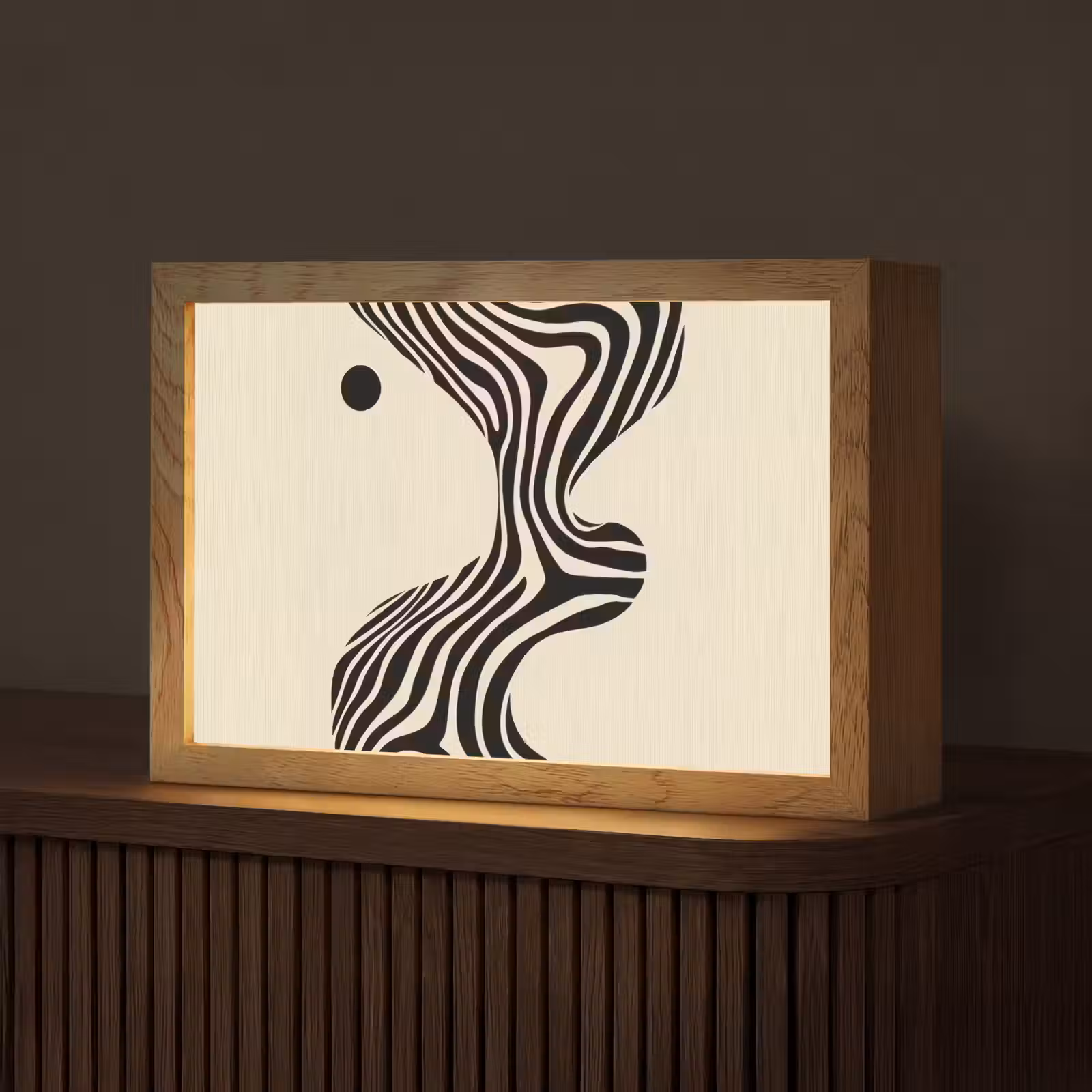 Tafellamp - Beige - Lijnen - Golvend - Abstract — 1