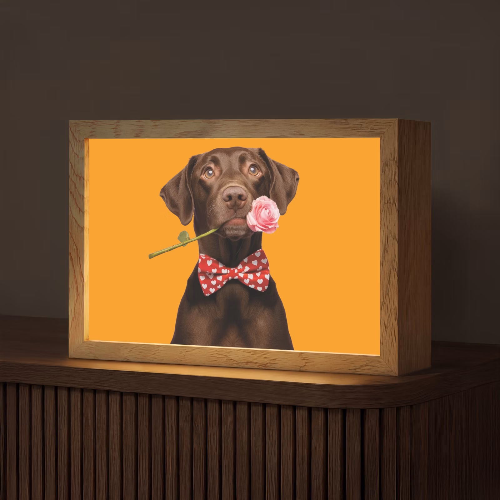 Tafellamp - Hond - Oranje - Roos - Valentijn — 1