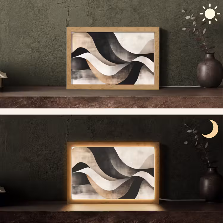 Tafellamp - Abstract - Golven - Zwart - Verweerd — 5