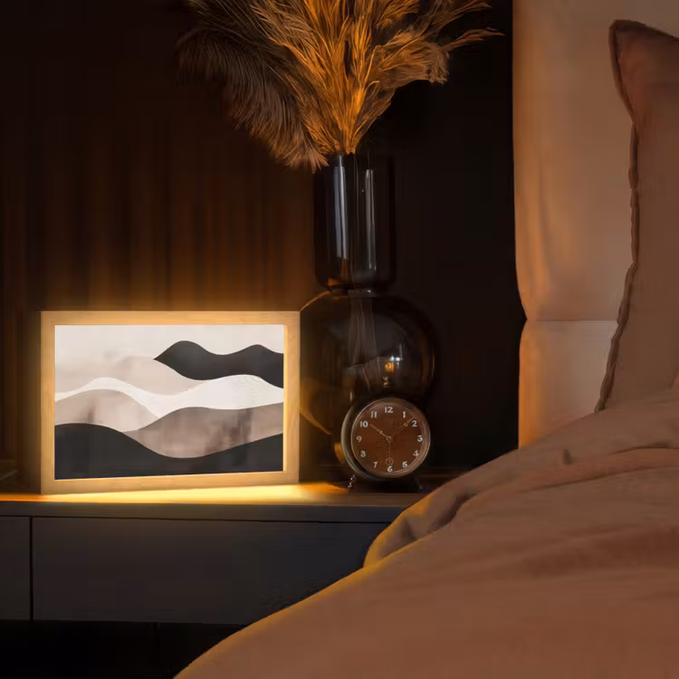 Tafellamp - Abstract - Landschap - Golven - Crèmekleur — 2