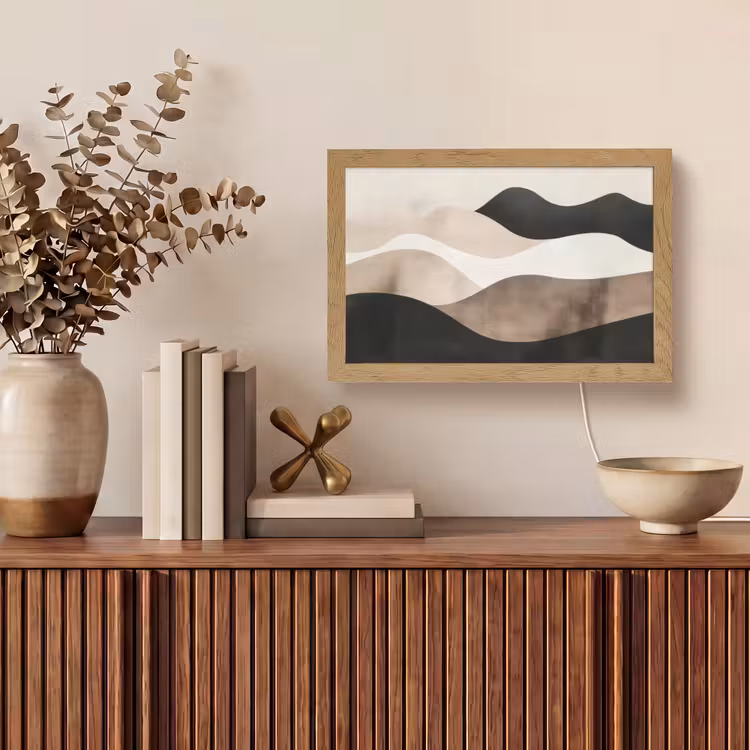 Tafellamp - Abstract - Landschap - Golven - Crèmekleur — 3
