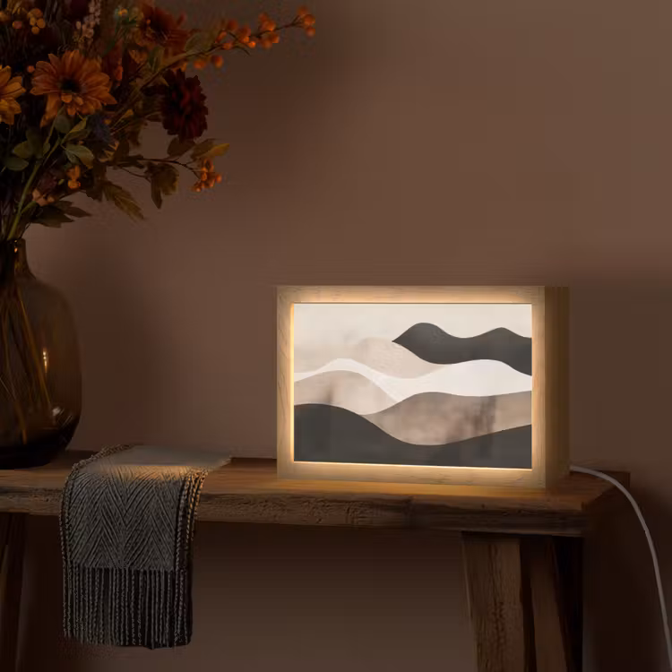 Tafellamp - Abstract - Landschap - Golven - Crèmekleur — 4