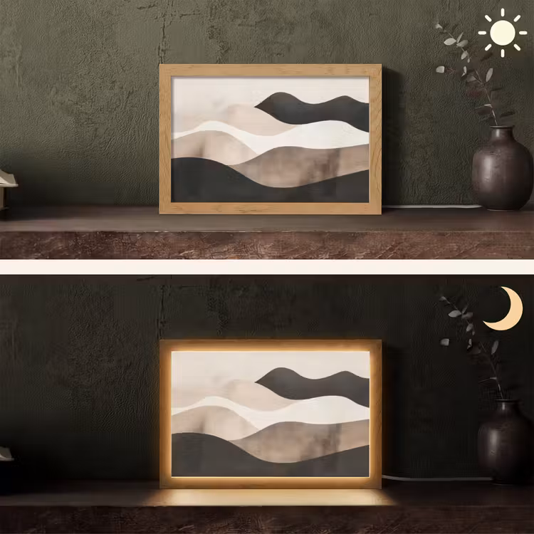 Tafellamp - Abstract - Landschap - Golven - Crèmekleur — 5