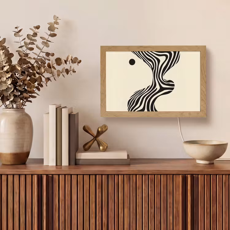 Tafellamp - Beige - Lijnen - Golvend - Abstract — 3