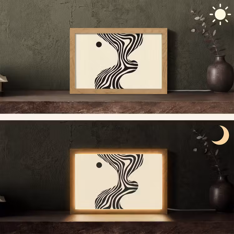 Tafellamp - Beige - Lijnen - Golvend - Abstract — 5