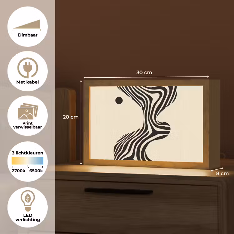 Tafellamp - Beige - Lijnen - Golvend - Abstract — 7