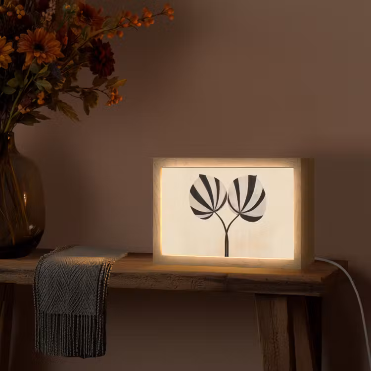 Tafellamp - Bladeren - Gestreept - Stengel - Beige — 4