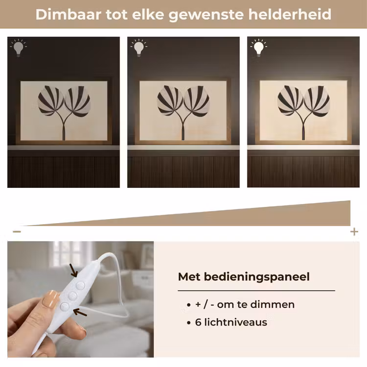 Tafellamp - Bladeren - Gestreept - Stengel - Beige — 8