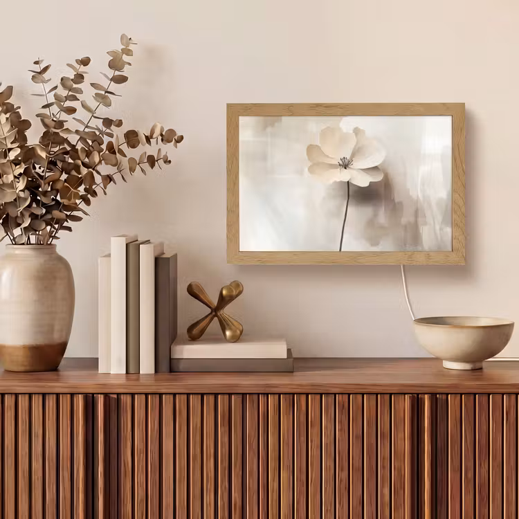 Tafellamp - Bloem - Beige - Verf - Schaduw — 3