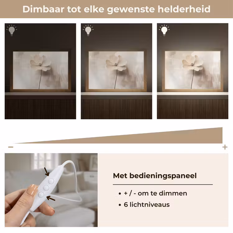 Tafellamp - Bloem - Beige - Verf - Schaduw — 8