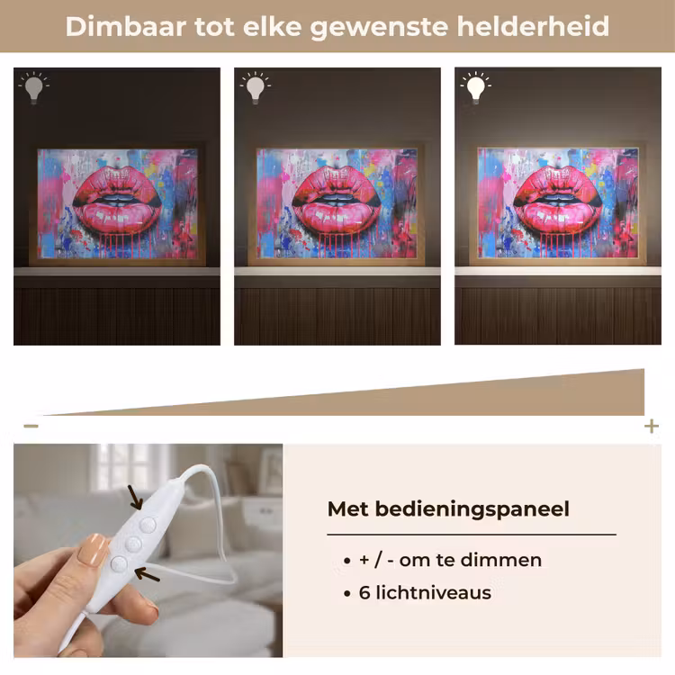 Tafellamp - Graffiti - Lippen - Felroze - Geschilderd — 8