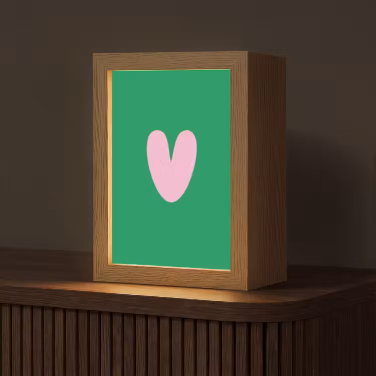 Tafellamp - Groen - Hart - Minimalistisch - Valentijn — 1