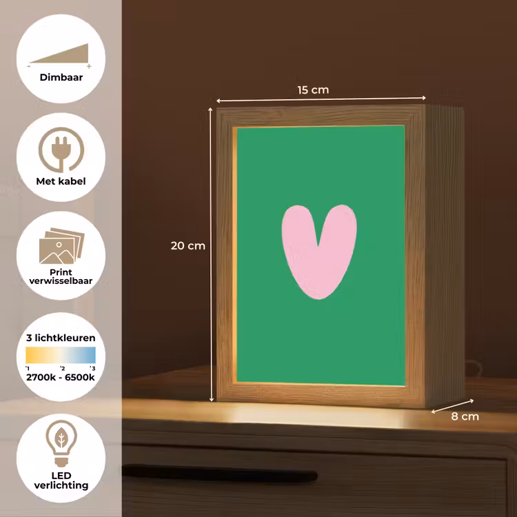 Tafellamp - Groen - Hart - Minimalistisch - Valentijn — 7