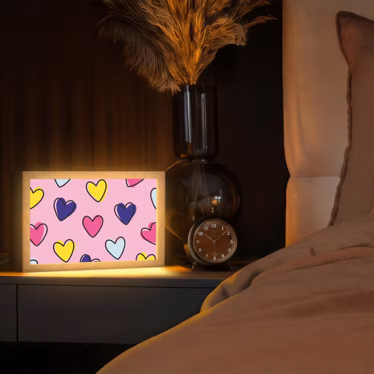Tafellamp - Hartjes - Valentijn - Patroon - Kleurrijk — 2