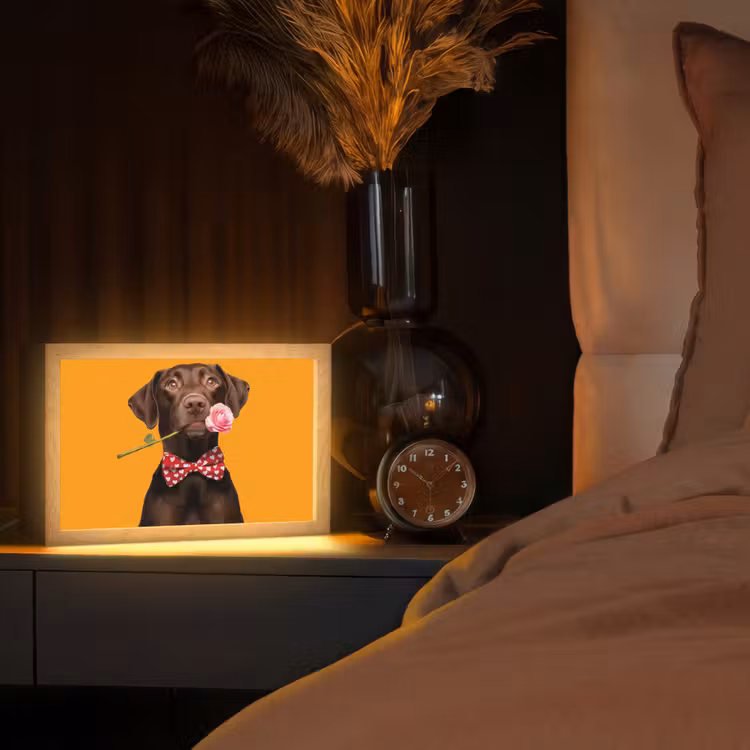 Tafellamp - Hond - Oranje - Roos - Valentijn — 2