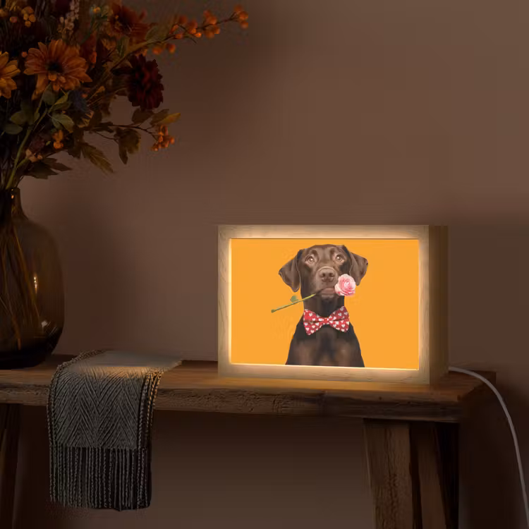 Tafellamp - Hond - Oranje - Roos - Valentijn — 4