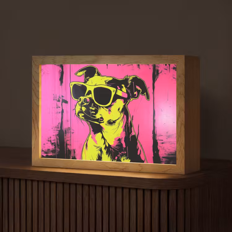 Tafellamp - Hond - Zonnebril - Roze - Art — 1