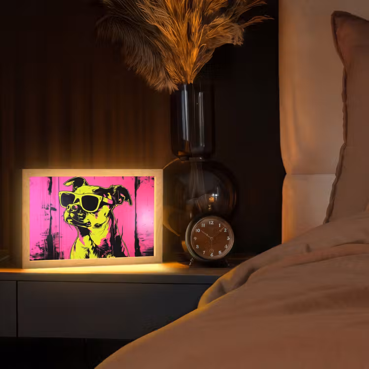 Tafellamp - Hond - Zonnebril - Roze - Art — 2