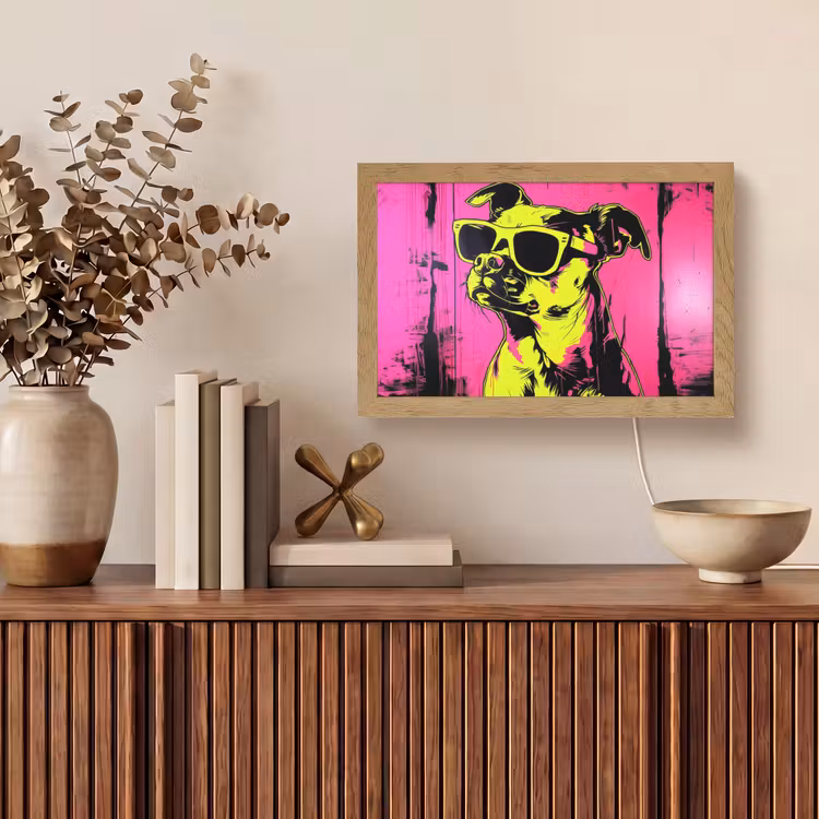 Tafellamp - Hond - Zonnebril - Roze - Art — 3