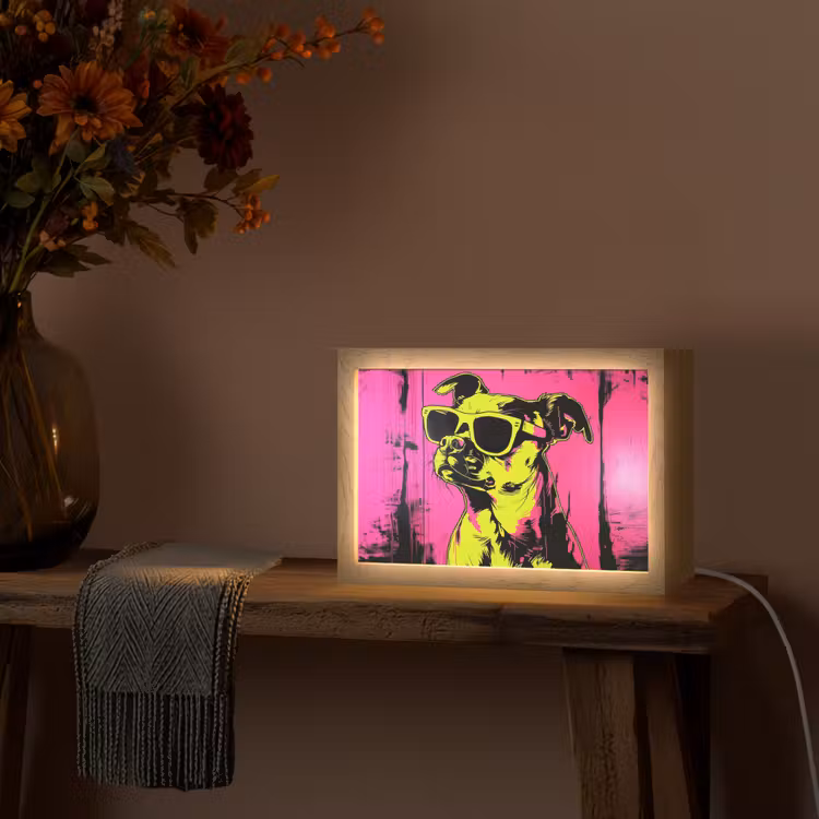 Tafellamp - Hond - Zonnebril - Roze - Art — 4
