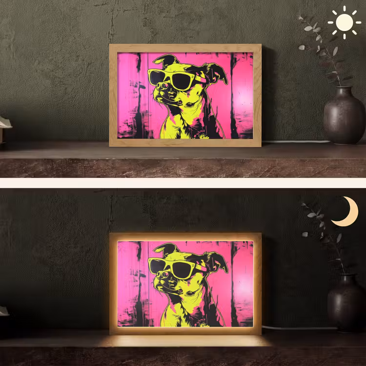 Tafellamp - Hond - Zonnebril - Roze - Art — 5