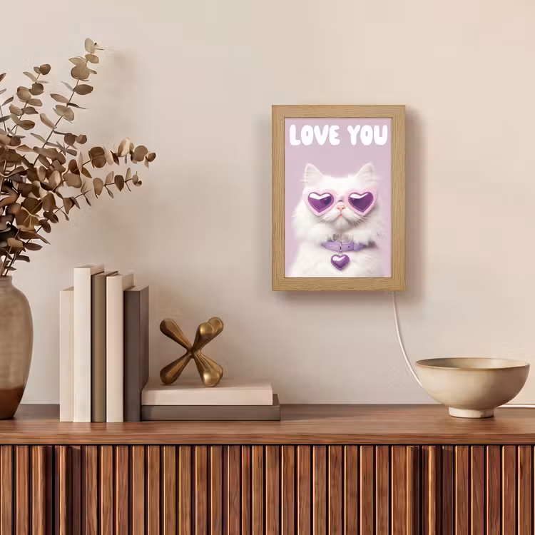 Tafellamp - Kat - Love - Paars - Valentijn — 4