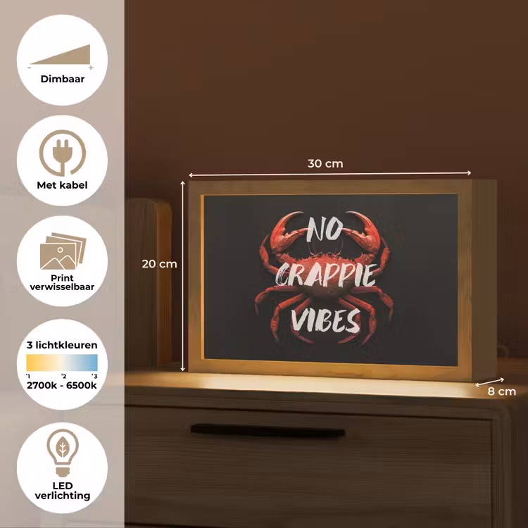 Tafellamp - Krab - Rood - Tekst - Zwart — 7