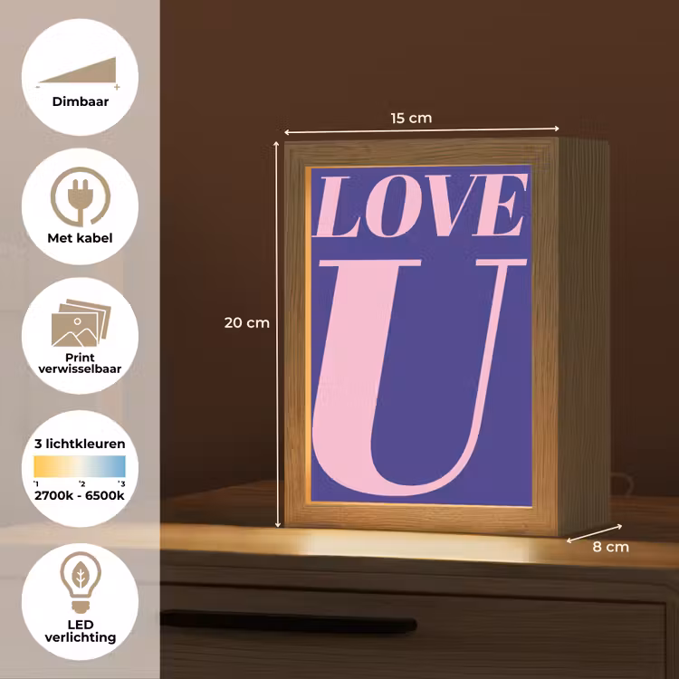 Tafellamp - Love - Blauw - Valentijn — 7