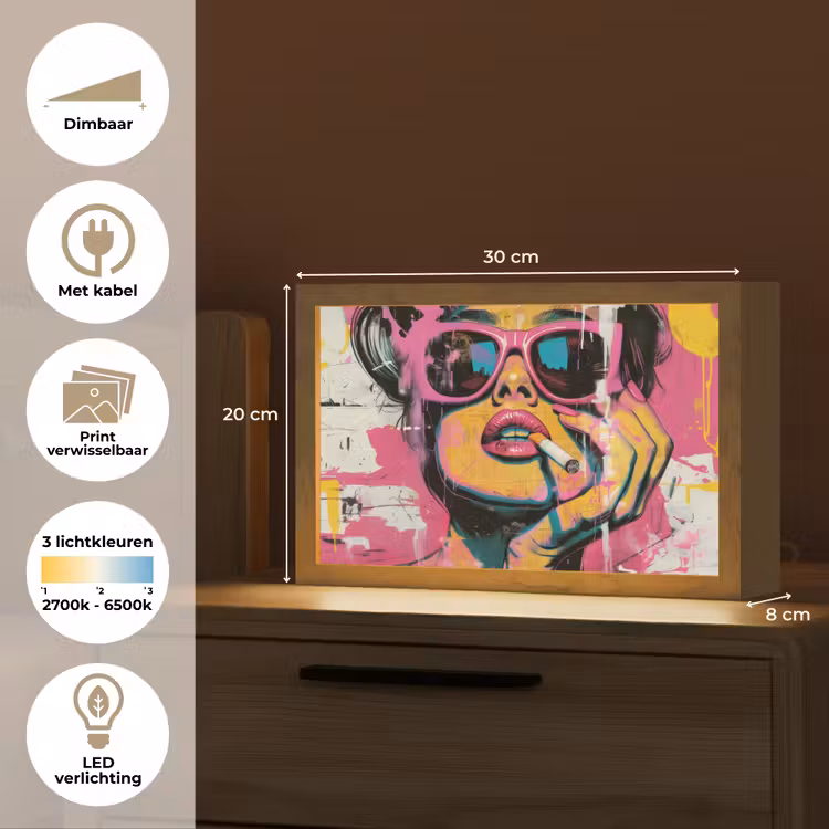 Tafellamp - Portret - Vrouw - Abstract - Zonnebril — 7