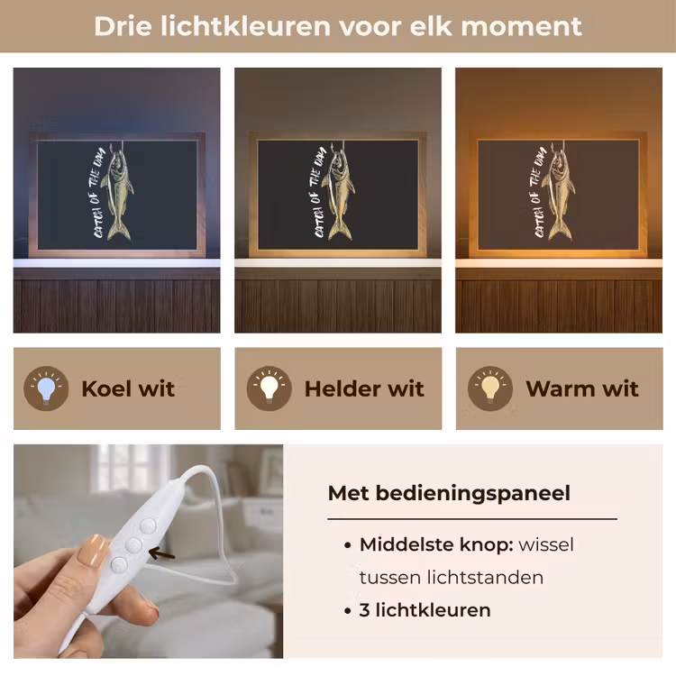 Tafellamp - Vis - Zwart - Goud - Tekst — 6