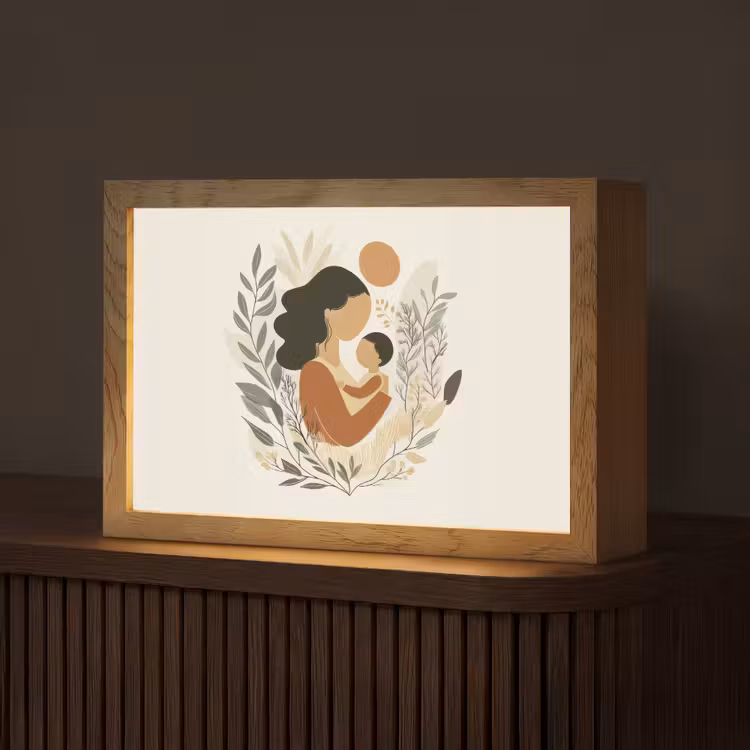 Tafellamp - Illustratie - Moeder - Kind - Liefdevol — 1