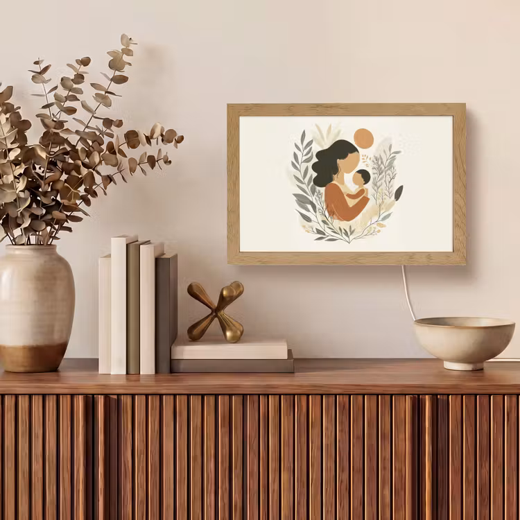 Tafellamp - Illustratie - Moeder - Kind - Liefdevol — 3