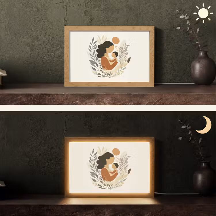 Tafellamp - Illustratie - Moeder - Kind - Liefdevol — 5