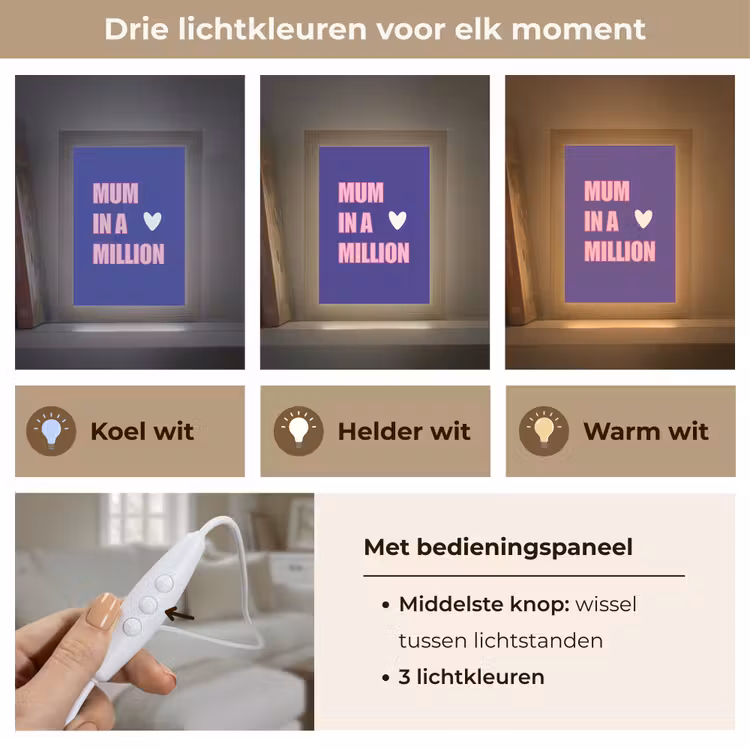 Tafellamp - Moeder - Tekst - Blauw - Hartje — 6
