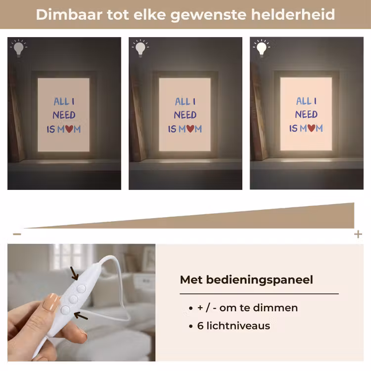 Tafellamp - Moeder - Tekst - Hartje - Rood — 7