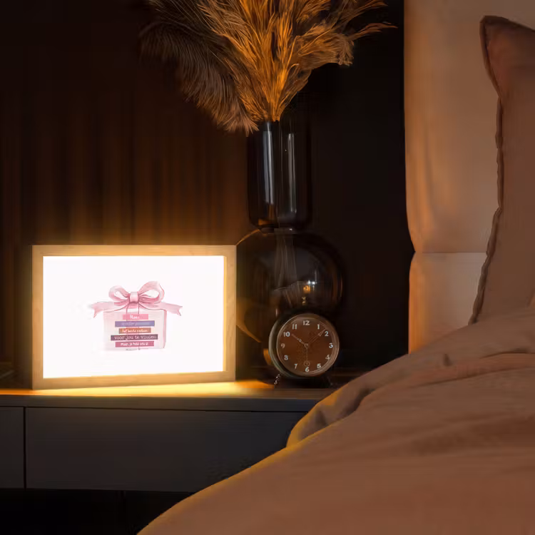 Tafellamp - Cadeau - Strik - Tekst - Roze — 2