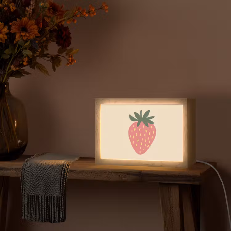 Tafellamp - Aardbei - Minimalistisch - Rood - Fruit — 4