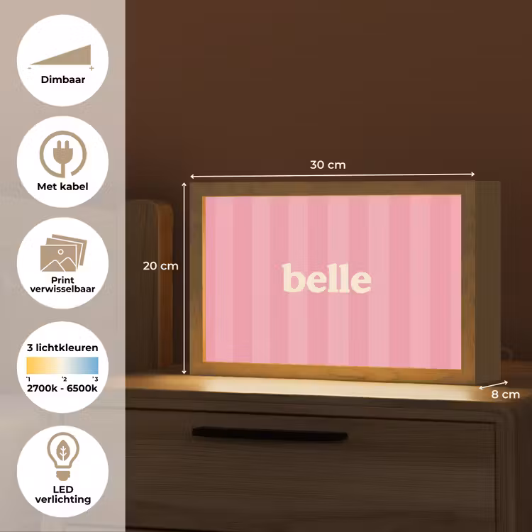 Tafellamp - Roze - Gestreept - Belle — 7